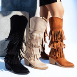 Boot Knee-High Suede With Sharasheb LB-34