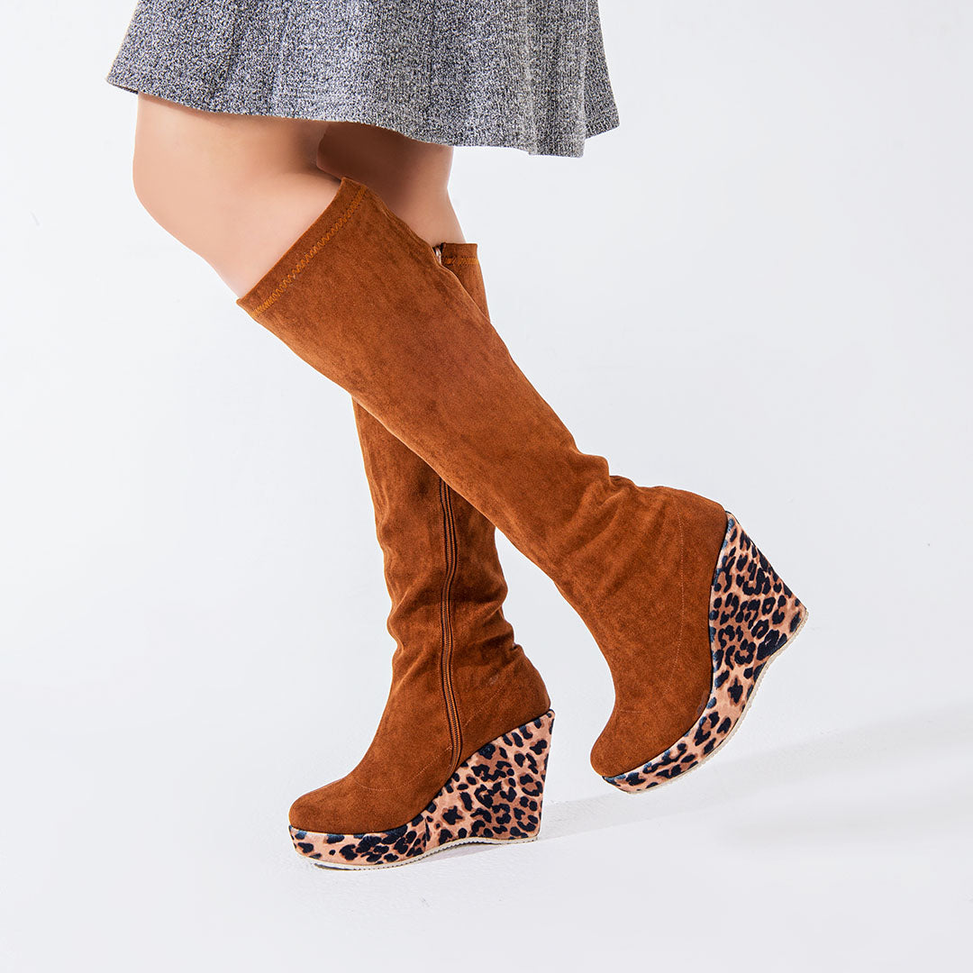 Long Boot Wedge Suede LB-39