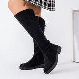 Long Boot Suede With Rope and Zipper LB-46