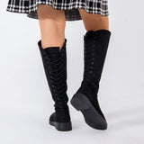 Long Boot Suede With Rope and Zipper LB-46