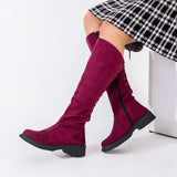Long Boot Suede With Rope and Zipper LB-46