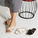 Slipper Flat Leather With Thin Straps SL-141