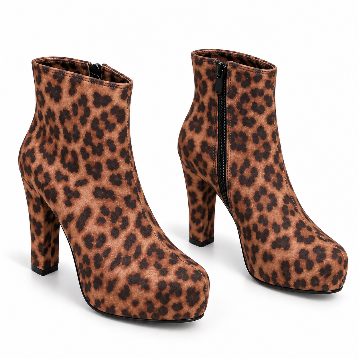 Boot High Heels Leather With a Zipper R-24