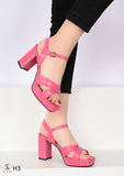 Leather Heel Sandal H-3