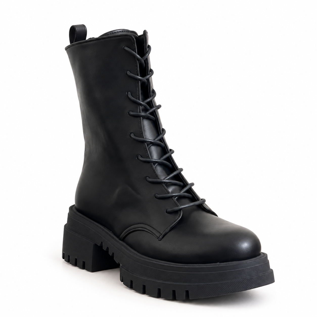 Women’s Lace-Up Block Heel Boots E-112