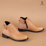 BOOT FLATS LEATHER AND SUEDE - G-40