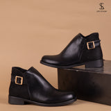 BOOT FLATS LEATHER AND SUEDE - G-40