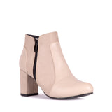 Leather And Suede Heel Boot R-9