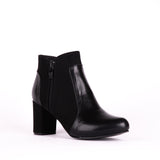 Leather And Suede Heel Boot R-9