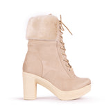 Suede Heel Boot R-11