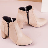 Leather And Suede Heel Boot R-9