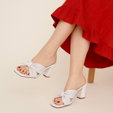 Slipper Bow Heels Leather X-7