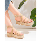 burlap Flat Sandal K-7