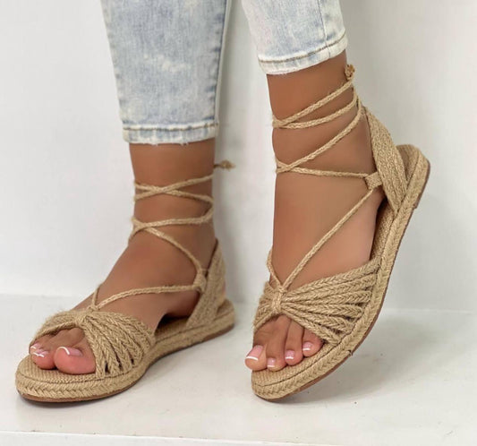 Burlap Flat Sandal SF-25