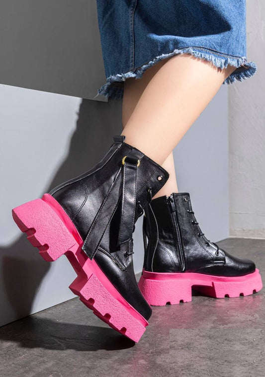 Ankle Boot Leather With Acceerosies E-99