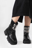 Ankle Boots Leather with Print E-100