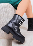 Ankle Boots Leather with Print E-100