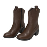 Long Boot Heels Leather Stylish LB-36