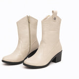Long Boot Heels Leather Stylish LB-36