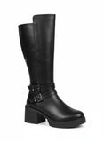 Long Boot Mid Heels Leather Elegant LB-40