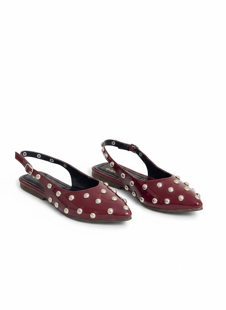 Mules Flat Leather Glossy With Buckle BF-805