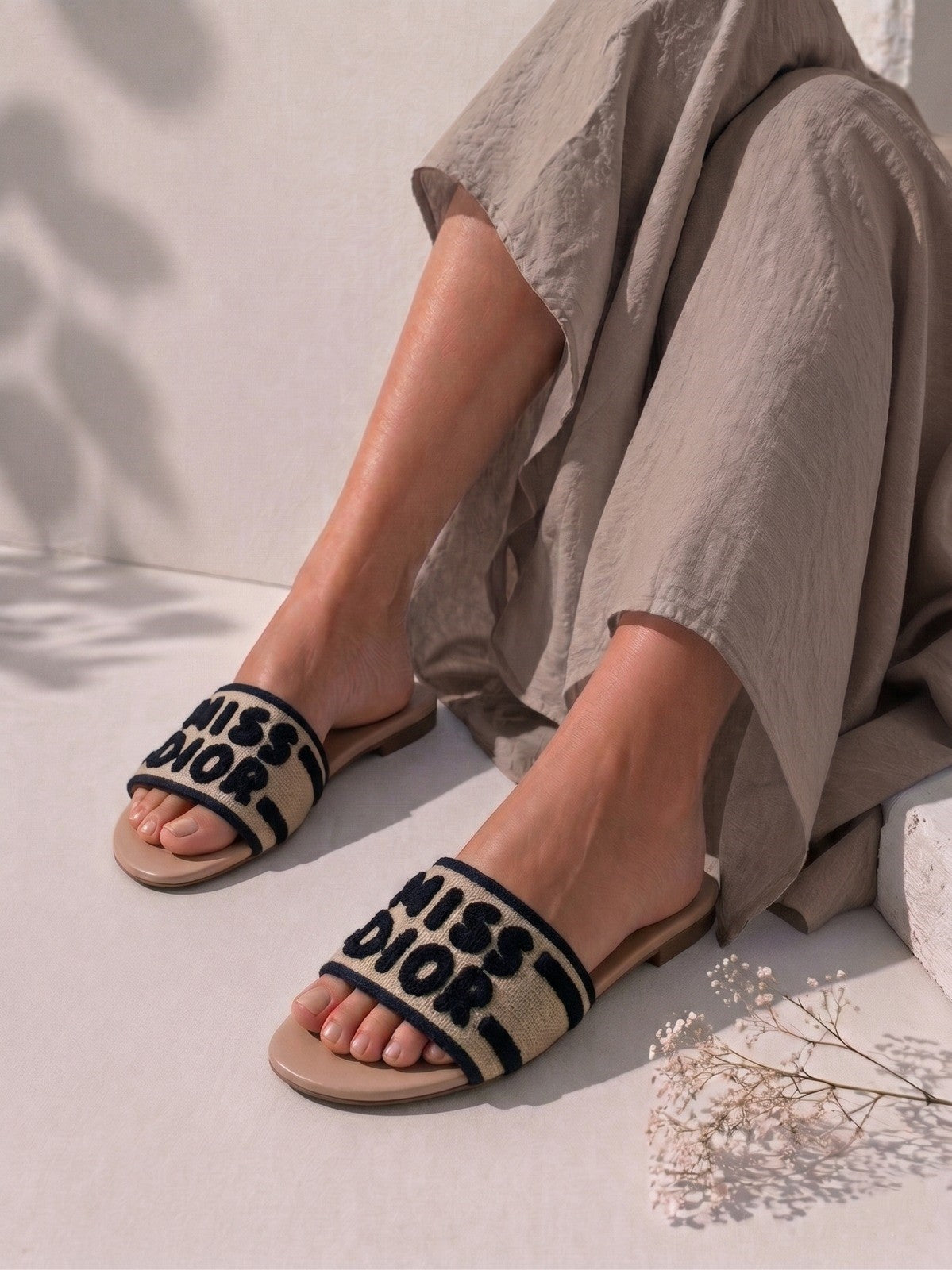 Slipper Flat Fabric With Print SL-217