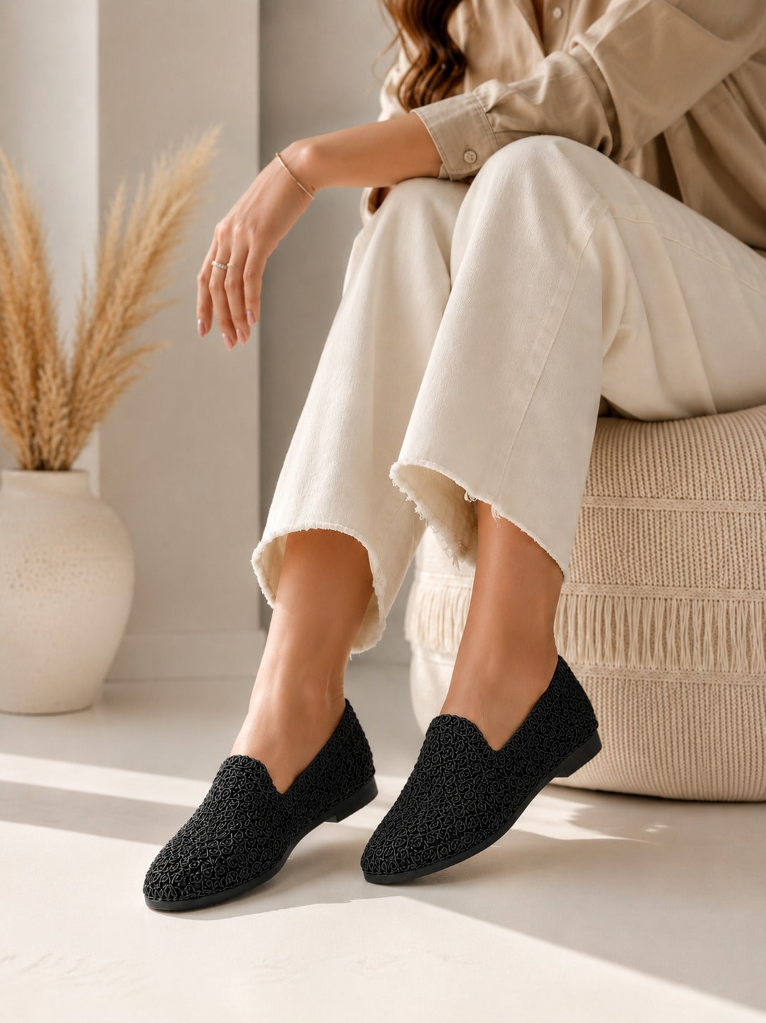 Ballerina flats fabric Easy to wear  BN-522