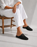 Mule flat leather Diamond-studded mesh design SB-706
