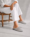 Mule flat leather Diamond-studded mesh design SB-706