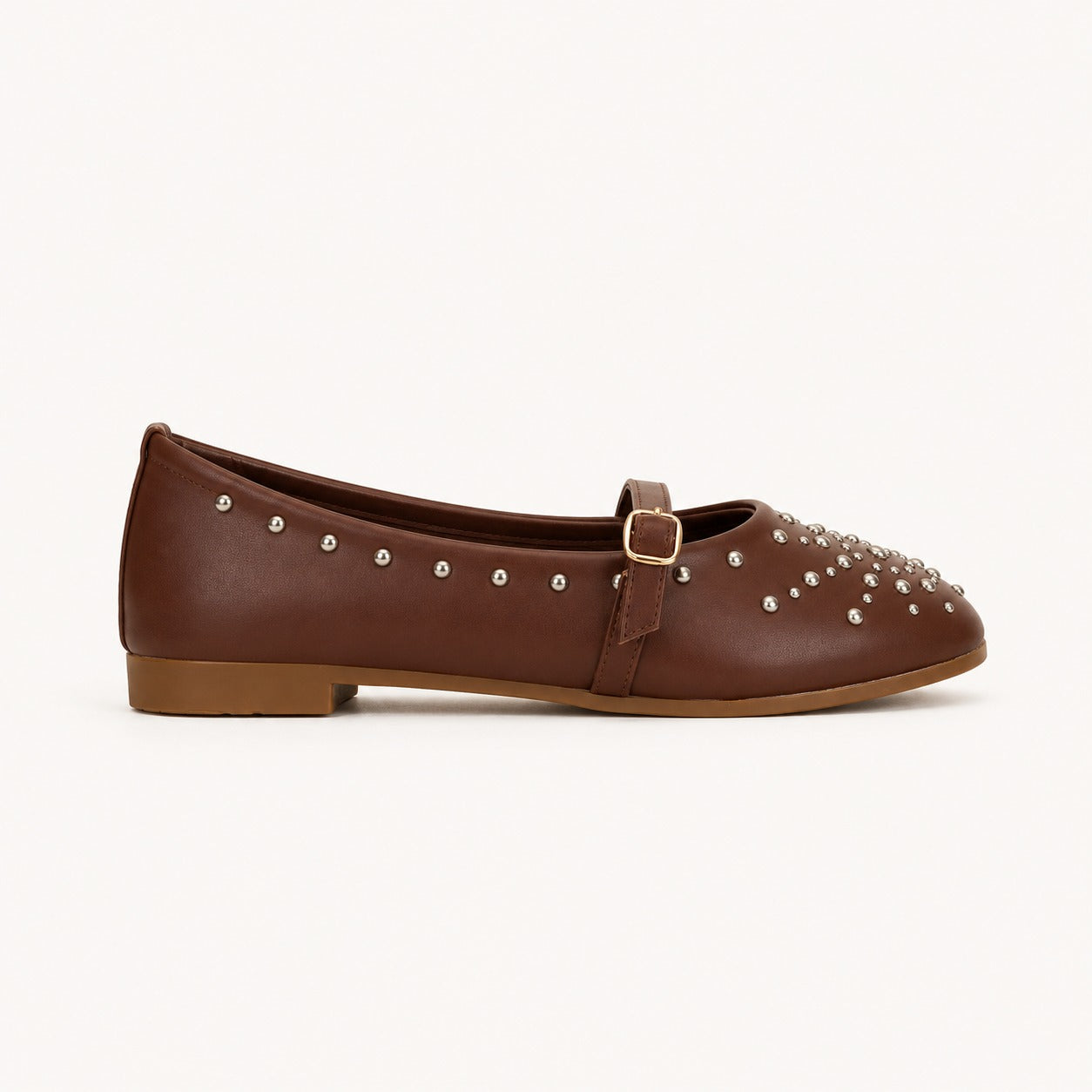 Ballerina Leather Emroided With Buckle BF-817