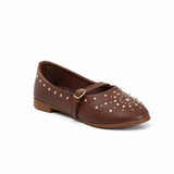 Ballerina Leather Emroided With Buckle BF-817