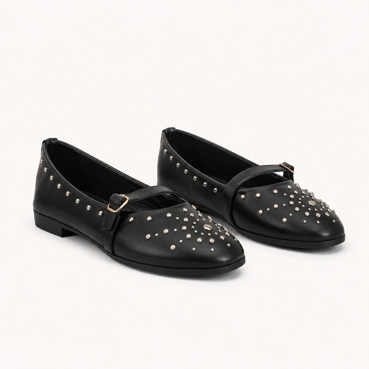 Ballerina Leather Emroided With Buckle BF-817