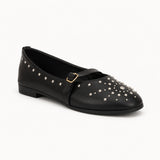 Ballerina Leather Emroided With Buckle BF-817