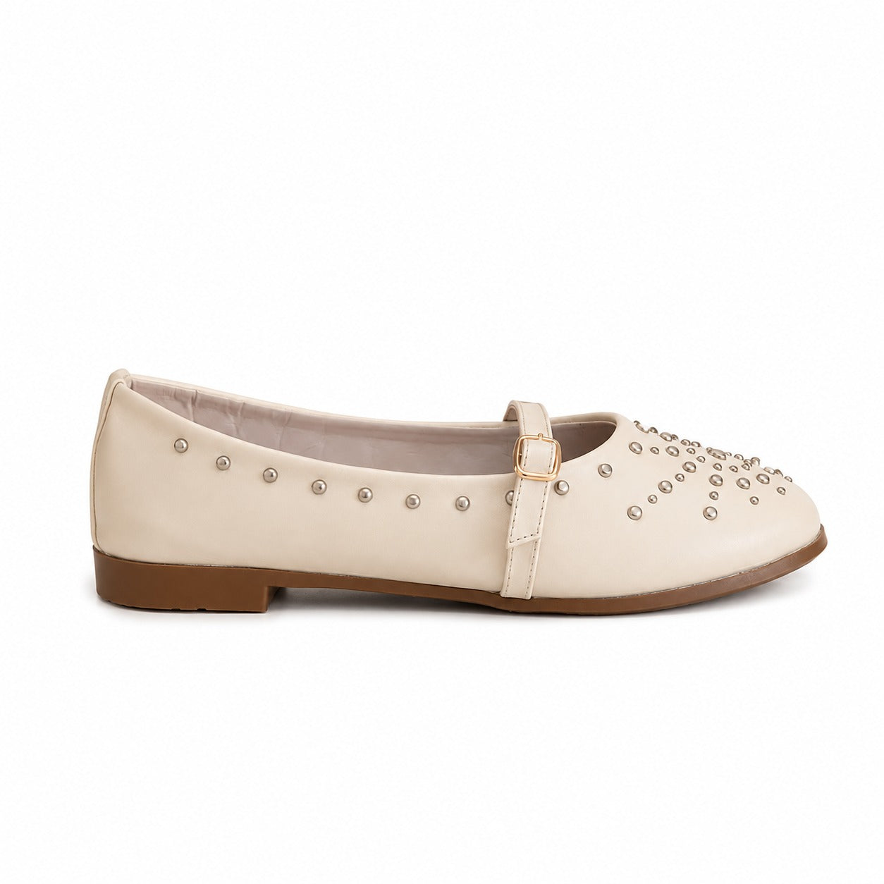 Ballerina Leather Emroided With Buckle BF-817