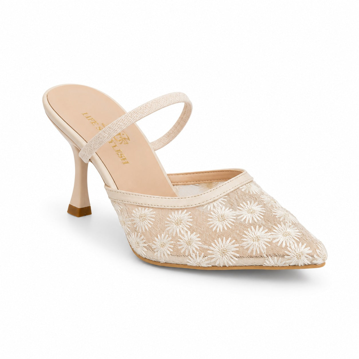 Shoes Heels Dentelle With Print Flower F-625