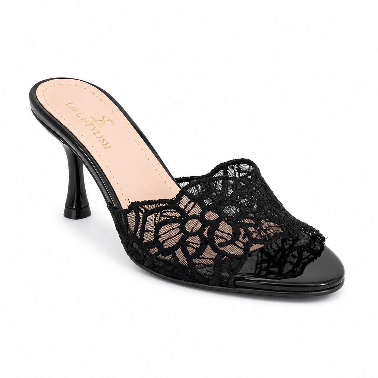 Slipper Heeled Dentelle Easy To Wear X-18