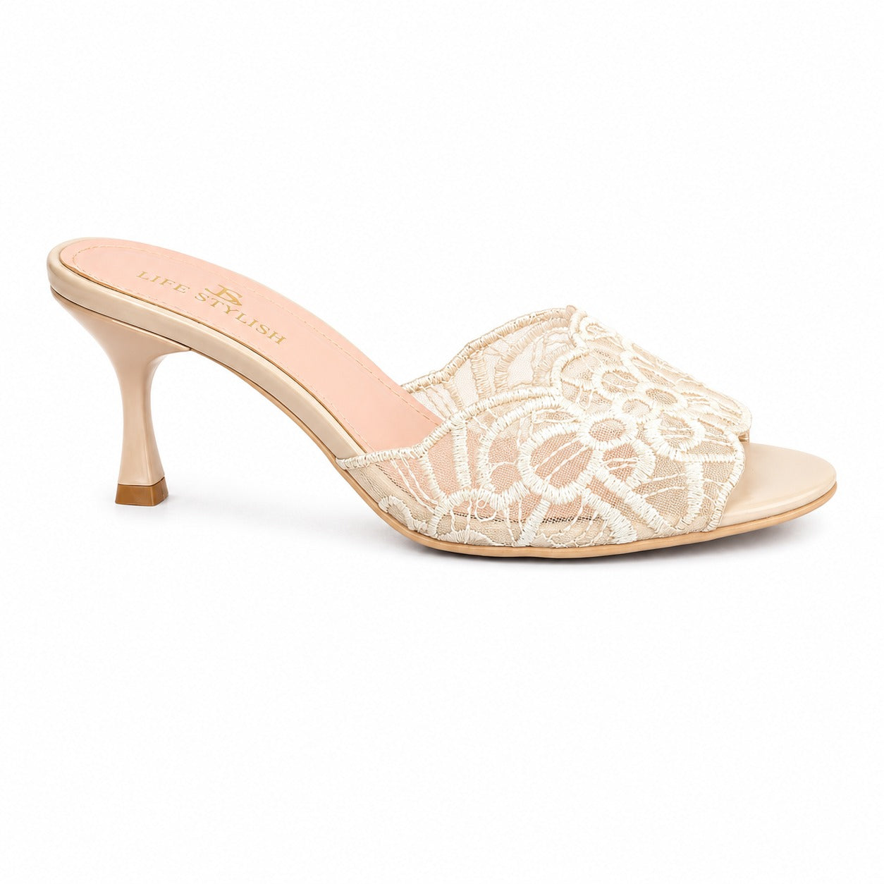 Slipper Heeled Dentelle Easy To Wear X-18