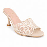 Slipper Heeled Dentelle Easy To Wear X-18