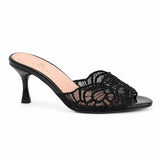 Slipper Heeled Dentelle Easy To Wear X-18