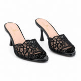 Slipper Heeled Dentelle Easy To Wear X-18