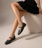 Ballerina Leather Emroided With Buckle BF-817