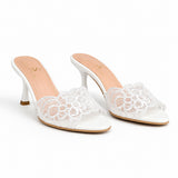 Slipper Heeled Dentelle Easy To Wear X-18