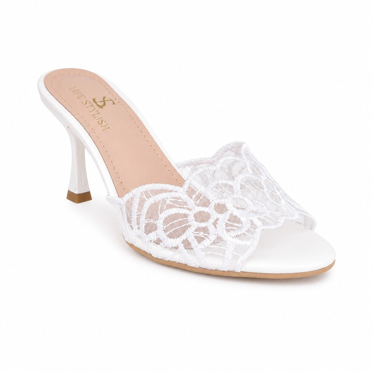 Slipper Heeled Dentelle Easy To Wear X-18