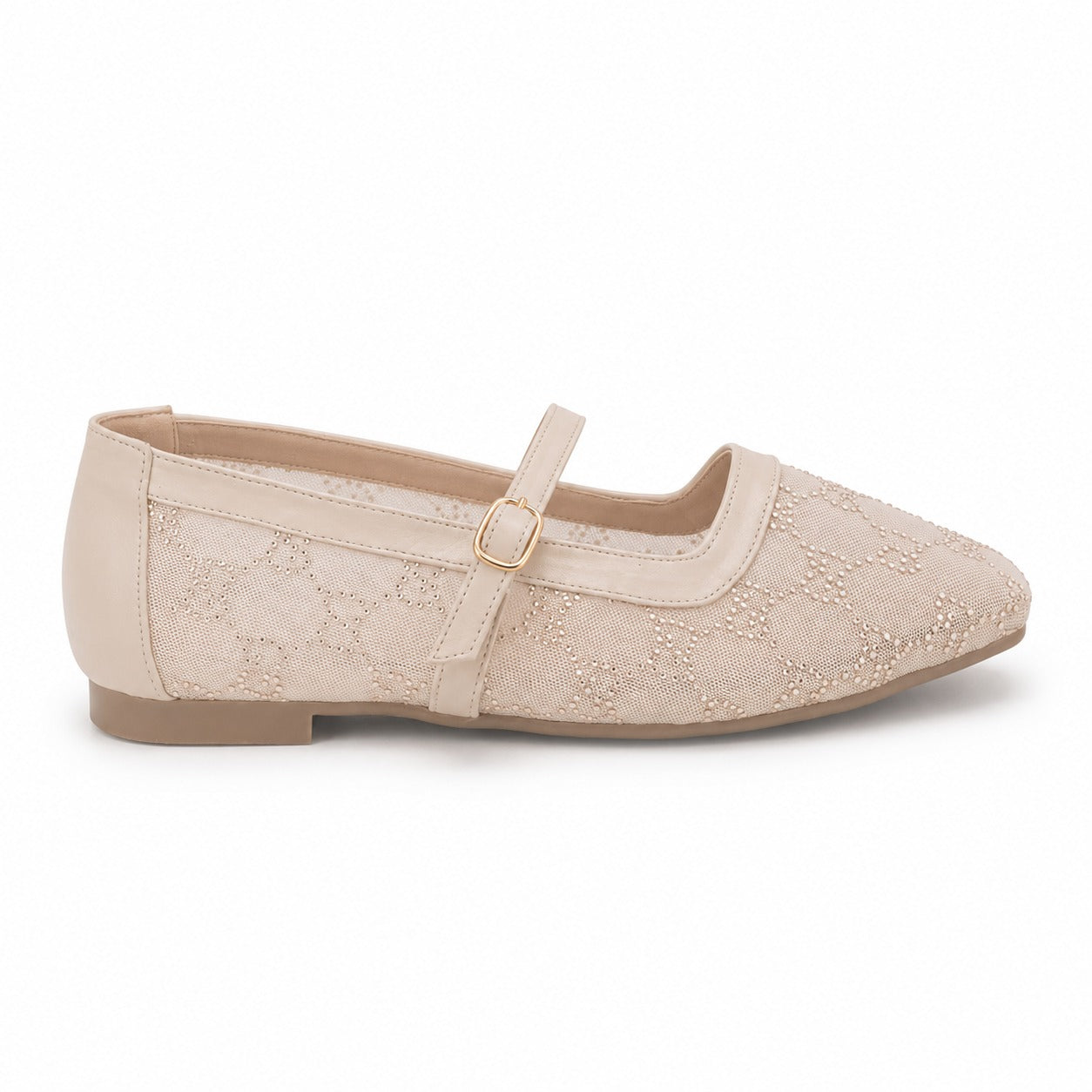 Ballerina Mesh With Leather Emroided With Buckle BF-818