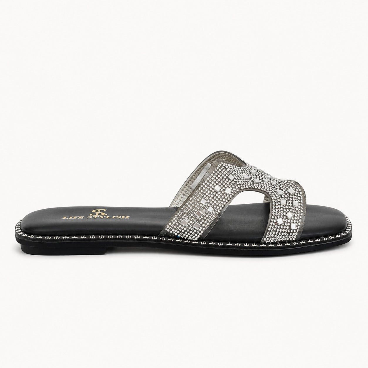Slipper Flat Leather With Sequin SL-252