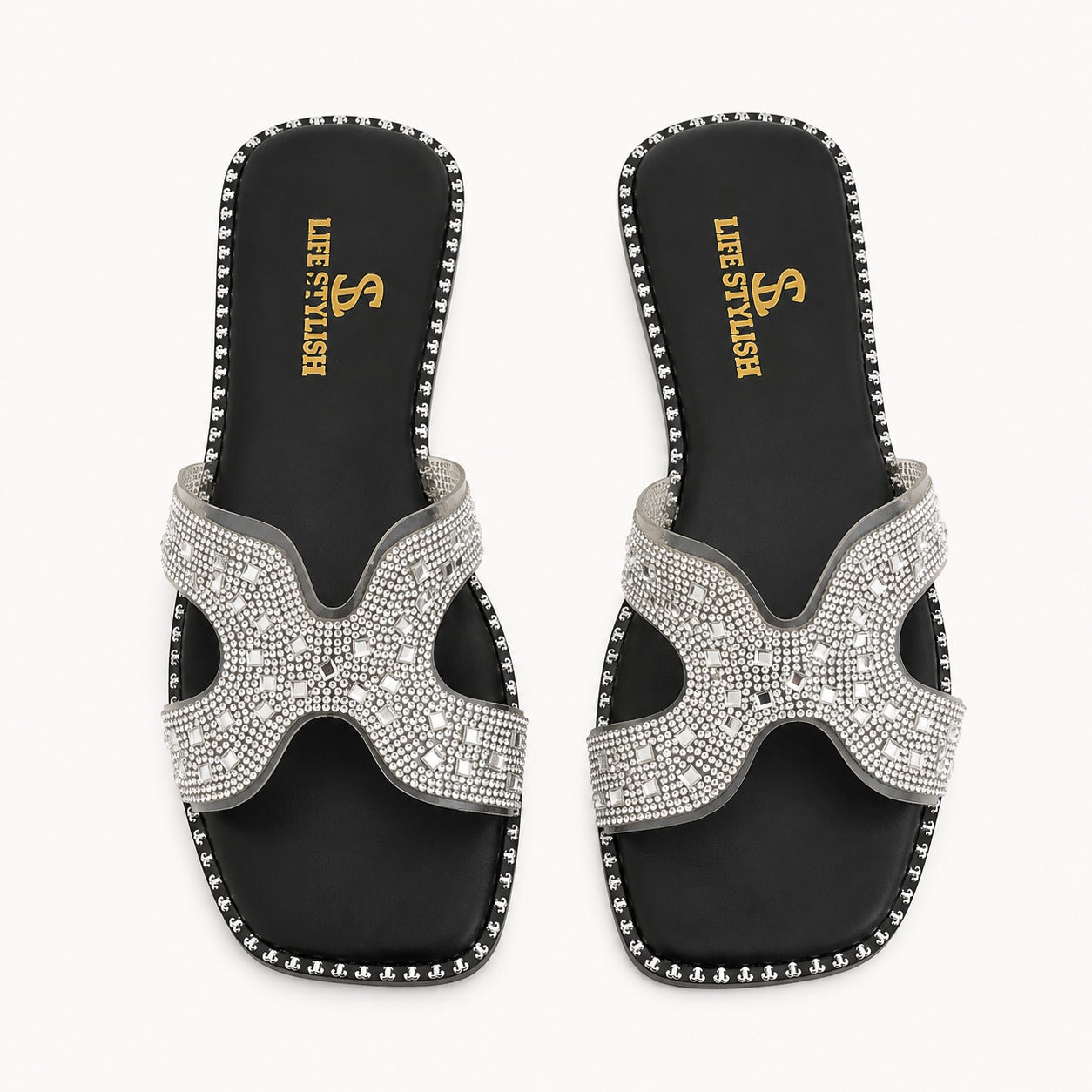 Slipper Flat Leather With Sequin SL-252