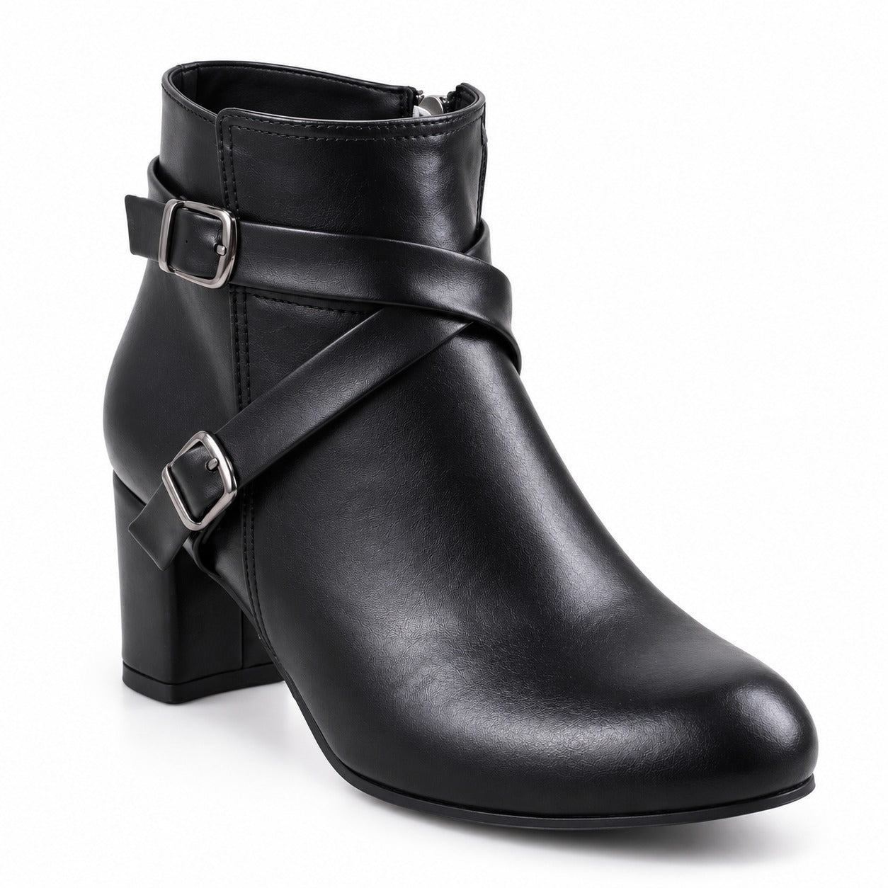 Ankle Boot Heels Leather With Accessories R-21