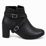 Ankle Boot Heels Leather With Accessories R-21