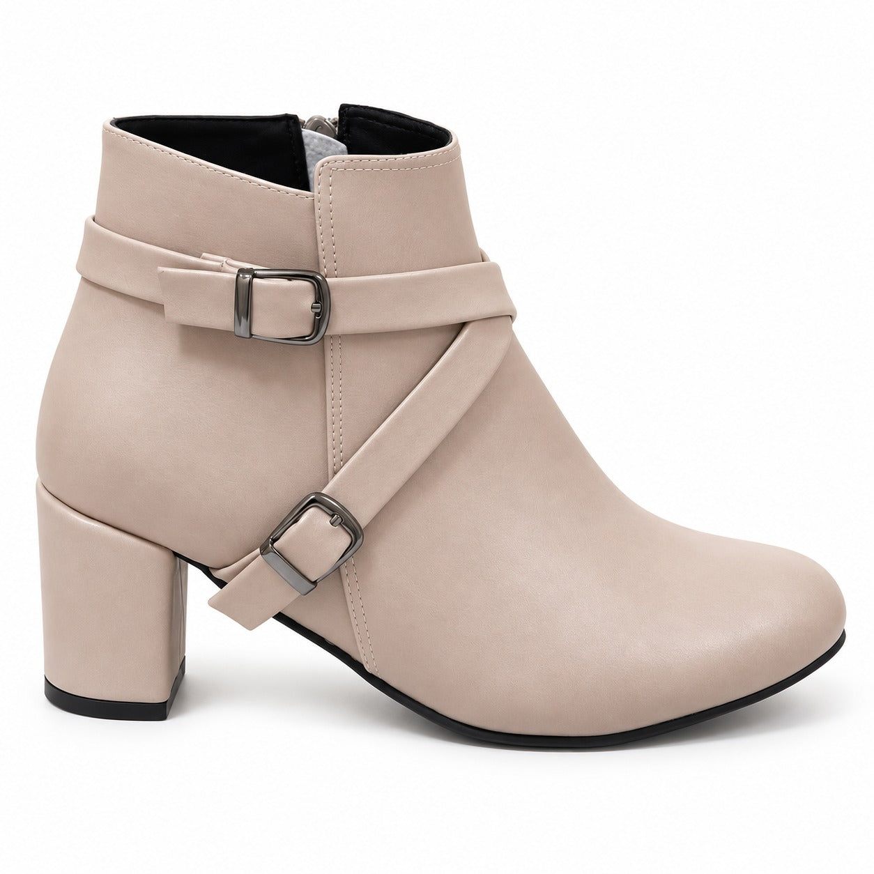 Ankle Boot Heels Leather With Accessories R-21