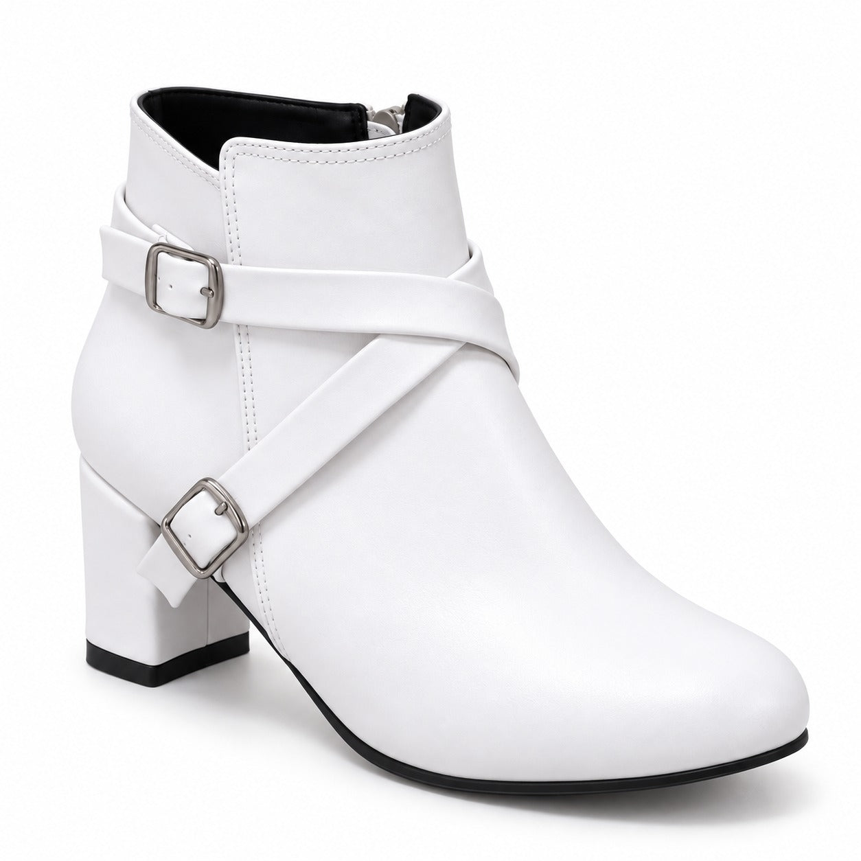 Ankle Boot Heels Leather With Accessories R-21